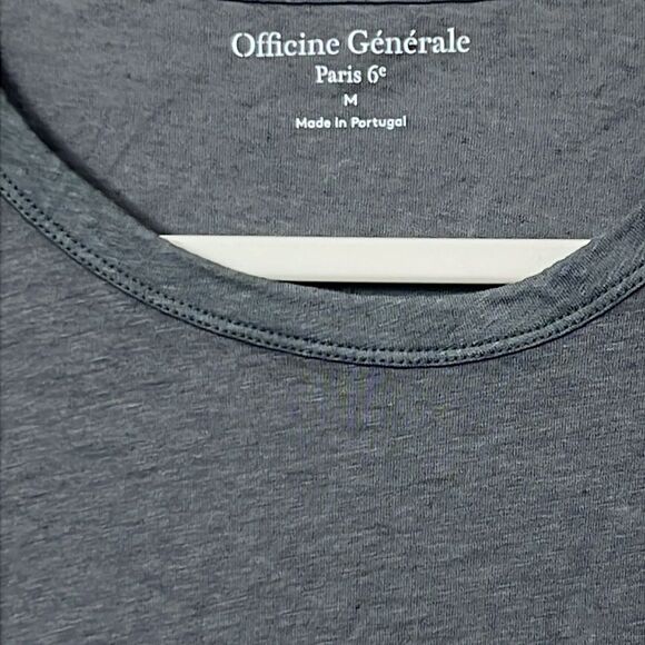 Officine Generale short sleeve charcoal pocket slub T-shirt medium NWT - Picture 11 of 16